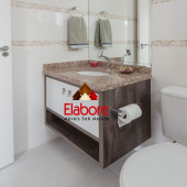 Armário de banheiro com nicho  e porta papel higiênico