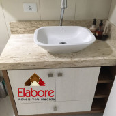 Armário de banheiro em MDF  com cuba de sobrepôr