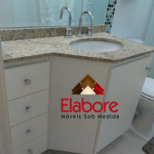 Gabinete para banheiro sextavado em mdf branco