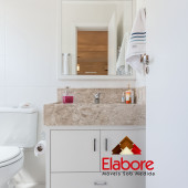 Armário de Banheiro em MDF e mármore travertino